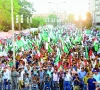 citizens from all walks of life unite against indian aggression during a rally organised by the mqm chanting slogans and waving the national flag in support of the armed forces photo jalal qureshi express