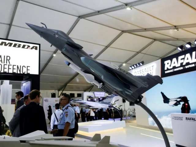 a rafale fighter jet model is displayed during the international bali airshow in kuta bali indonesia in september 2024 photo reuters a rafale fighter jet model is displayed during the international bali airshow in kuta bali indonesia in september 2024 photo reuters