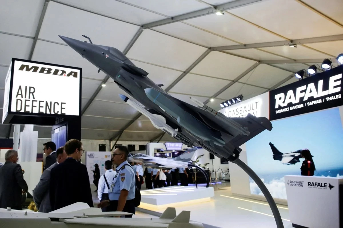a rafale fighter jet model is displayed during the international bali airshow in kuta bali indonesia in september 2024 photo reuters a rafale fighter jet model is displayed during the international bali airshow in kuta bali indonesia in september 2024 photo reuters