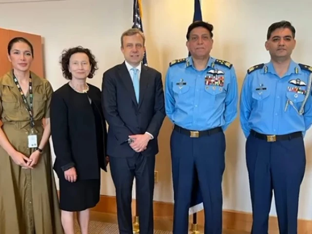 air chief marshal zaheer ahmed baber sidhu alongside us officials on landmark us visit photo ispr