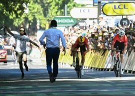 pro palestinian demonstrator arrested at tour de france