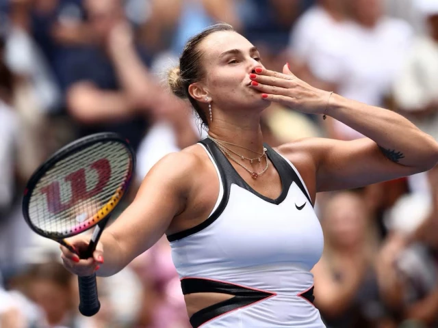aryna sabalenka celebrates winning her first round match against switzerland s rebeka masarova photo reuters aryna sabalenka celebrates winning her first round match against switzerland s rebeka masarova photo reuters