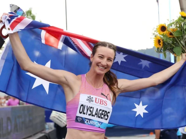 nicola olyslagers won the diamond league final after setting a new australian high jump record in zurich photo afp nicola olyslagers won the diamond league final after setting a new australian high jump record in zurich photo afp