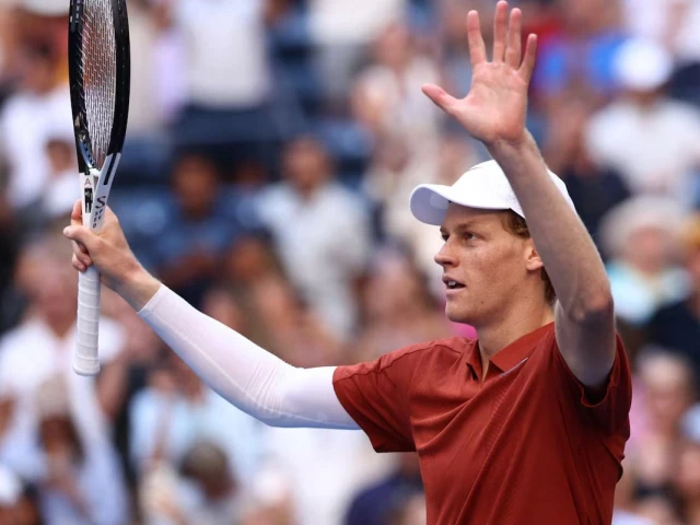 italy s jannik sinner celebrates winning his third round match against canada s denis shapovalov photo reuters italy s jannik sinner celebrates winning his third round match against canada s denis shapovalov photo reuters