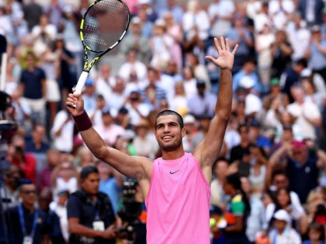 five time grand slam champion alcaraz overpowered france s arthur rinderknech 7 6 7 3 6 3 6 4 and has not dropped a set to date at the championships photo afp five time grand slam champion alcaraz overpowered france s arthur rinderknech 7 6 7 3 6 3 6 4 and has not dropped a set to date at the championships photo afp