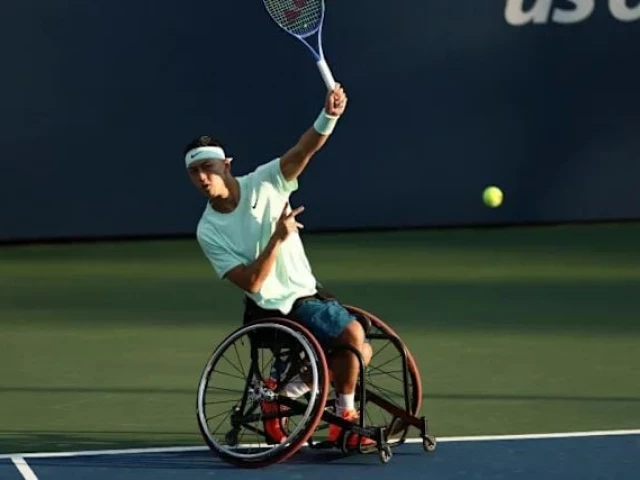 japanese wheelchair tennis player tokito oda in action at the us open where he is bidding to complete his set of grand slam titles at the age of 19 photo afp