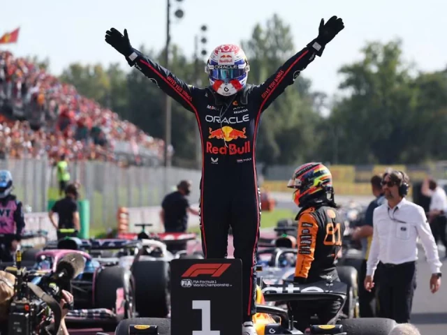 red bull s max verstappen stands in triumph after winning the italian grand prix at monza photo reuters red bull s max verstappen stands in triumph after winning the italian grand prix at monza photo reuters