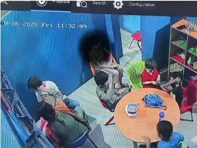 a still from the cctv footage posted on social media by the senior woman medical officer of the district health office central with the face of one child blurred