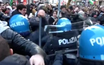 italian pro palestinian activists clash with police ahead of world cup qualifier italian pro palestinian activists clash with police ahead of world cup qualifier