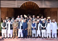field marshal syed asim munir poses with tribal elders during his visit to peshawar on october 30 2025 photo ispr