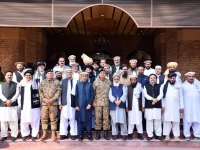 field marshal syed asim munir poses with tribal elders during his visit to peshawar on october 30 2025 photo ispr field marshal syed asim munir poses with tribal elders during his visit to peshawar on october 30 2025 photo ispr