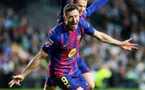 lewandowski hat trick helps barca punish real madrid slip lewandowski hat trick helps barca punish real madrid slip