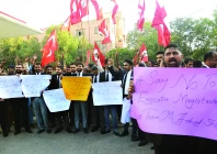 lawyers stage a protest outside the karachi press club against the 27th constitutional amendment on tuesday photo express