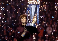 jannik sinner lifts the atp finals trophy after his win over carlos alcaraz photo reuters jannik sinner lifts the atp finals trophy after his win over carlos alcaraz photo reuters