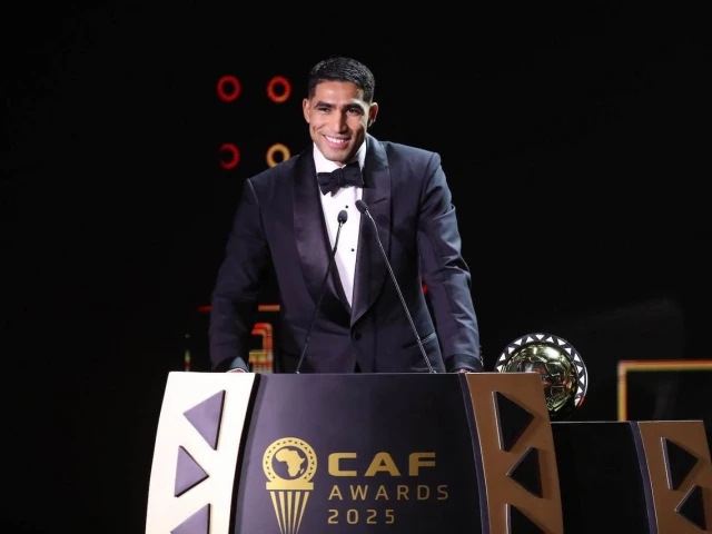 morocco s achraf hakimi speaks after receiving the african men s player of the year award in rabat photo afp morocco s achraf hakimi speaks after receiving the african men s player of the year award in rabat photo afp