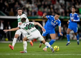real madrid s kylian mbappe in action with elche s david affengruber photo reuters