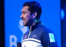aisam ul haq qureshi addresses the audience during the opening ceremony of the atp challenger in islamabad on monday evening photo pakistan tennis federation