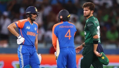 shaheen shah afridi right of pakistan speaks to abhishek sharma of india and shubman gill of india during the asia cup match between india and pakistan at dubai international stadium on september 21 2025 in dubai uae photo afp shaheen shah afridi right of pakistan speaks to abhishek sharma of india and shubman gill of india during the asia cup match between india and pakistan at dubai international stadium on september 21 2025 in dubai uae photo afp