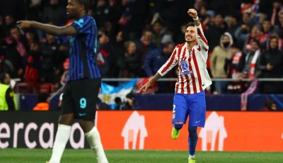 atletico madrid s jose maria gimenez celebrates scoring their second goal photo reuters