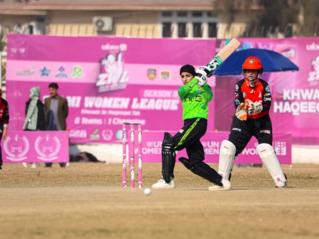 players in action during zalmi women cricket league season 2 in peshawar photo pr