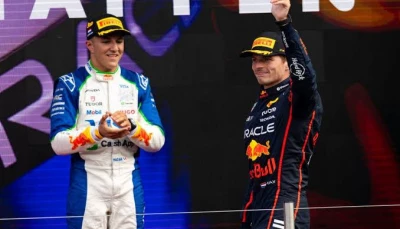 the 21 year old is considered favourite to move up from red bull s sister team racing bulls to replace yuki tsunoda alongside verstappen in 2026 photo afp