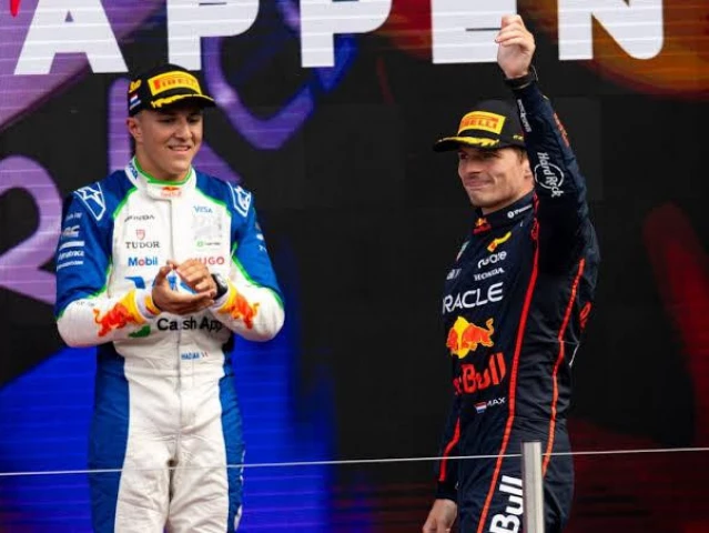 the 21 year old is considered favourite to move up from red bull s sister team racing bulls to replace yuki tsunoda alongside verstappen in 2026 photo afp