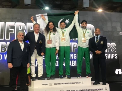 olympian sadaf siddique grabs bronze medal at world fitness challenge and bodybuilding championship