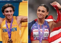swedish pole vault star armand mondo duplantis and us track sensation sydney mclaughlin levrone were named athletes of the year by world athletics in monaco on sunday photo olympics com
