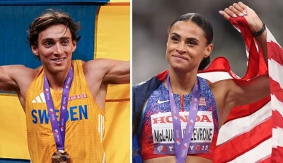 swedish pole vault star armand mondo duplantis and us track sensation sydney mclaughlin levrone were named athletes of the year by world athletics in monaco on sunday photo olympics com
