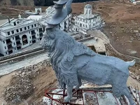 world s largest markhor sculpture debuts in kaghan valley