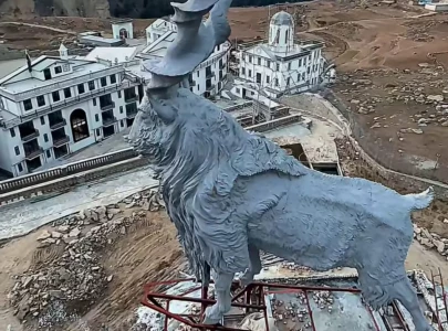 world s largest markhor sculpture debuts in kaghan valley world s largest markhor sculpture debuts in kaghan valley