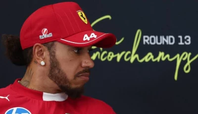 ferrari s lewis hamilton during a press conference ahead of the belgian grand prix photo reuters