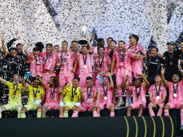 inter miami celebrate after beating the vancouver whitecaps in the mls cup final on saturday in fort lauderdale florida photo reuters inter miami celebrate after beating the vancouver whitecaps in the mls cup final on saturday in fort lauderdale florida photo reuters