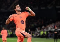 barcelona s spanish forward ferran torres celebrates after scoring a hat trick against real betis in la liga photo afp