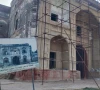 picture of the entrance to asif jah s tomb under renovation