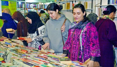 women throng the fair eagerly flipping through novels fictions and bestsellers from browsing to buying the fair offered them a space to celebrate their love for books photo jalal qureshi express