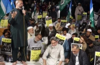 ji stages sit in at 13 different places in karachi against growing lawlessness photo ppi