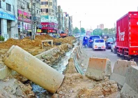 as 2025 comes to a close the city grapples with consequences of unfinished development projects broken roads blocked sewers and rising pollution continue to endanger public health photo express