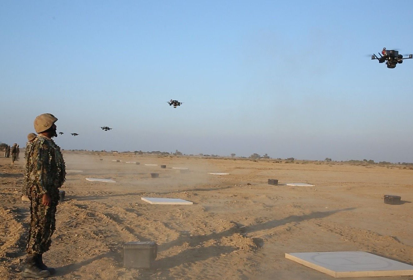 Military personnel testing out new drones. SOURCE: ISPR
