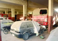 while alarms echo across the city the fire brigade s rusty rides sleep quietly at the department s headquarters photo express