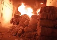 fire erupts at factory in karachi s landhi export processing zone photo express