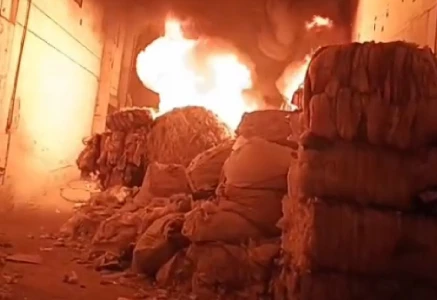 fire erupts at factory in karachi s landhi export processing zone photo express