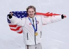 gold medallist ilia malinin of united states celebrates after winning the team event photo reuters