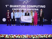 first place team receiving a cash prize of rs800 000 at the quantum computing hackathon photo express