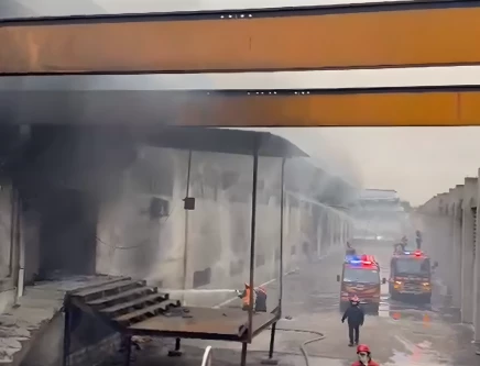 rawat textile factory fire brought under control after 16 hours of firefighting efforts photo express