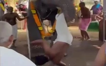 elephant attacks man during temple festival in kerala