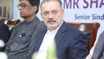 sindh senior minister sharjeel inam memon attends a ceremony at the hyderabad press club on friday photo express