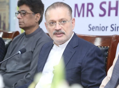 sindh senior minister sharjeel inam memon attends a ceremony at the hyderabad press club on friday photo express