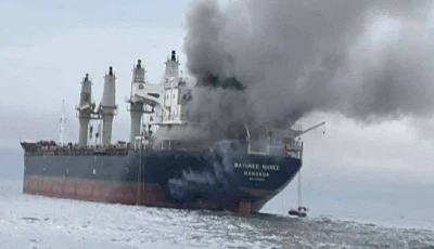 the thailand flagged cargo ship mayuree naree in the strait of hormuz march 11 2026 photo reuters via royal thai navy handout