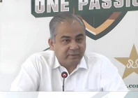 pcb chairman mohsin naqvi speaking to the media at gaddafi stadium lahore photo express